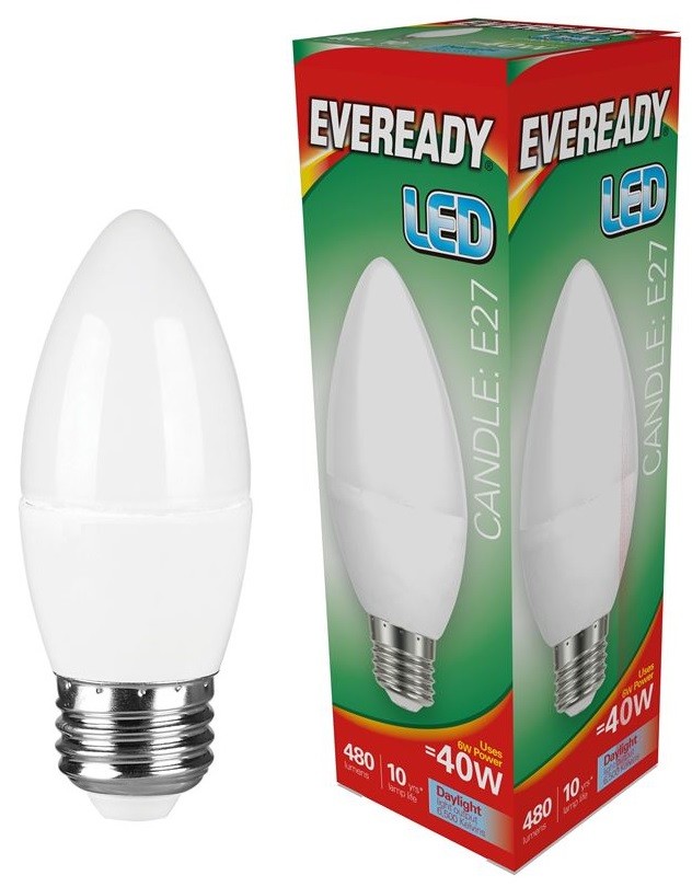 LED GU10, GLS, Candle, Golf Ball & Spot Reflector Eveready Bulbs Packs