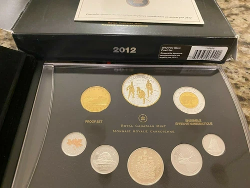 2012 ROYAL CANADIAN MINT FINE SILVER PROOF SET RARE NEVER CIRCULATED DOLLAR