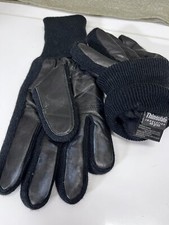 THINSULATE 40 G Men s Lined Black Winter Leather Driving Gloves Large
