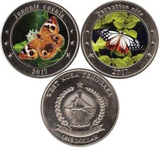 West-Nusa Tenggara 2 x 1 Dollar 2017 "Schmetterling"