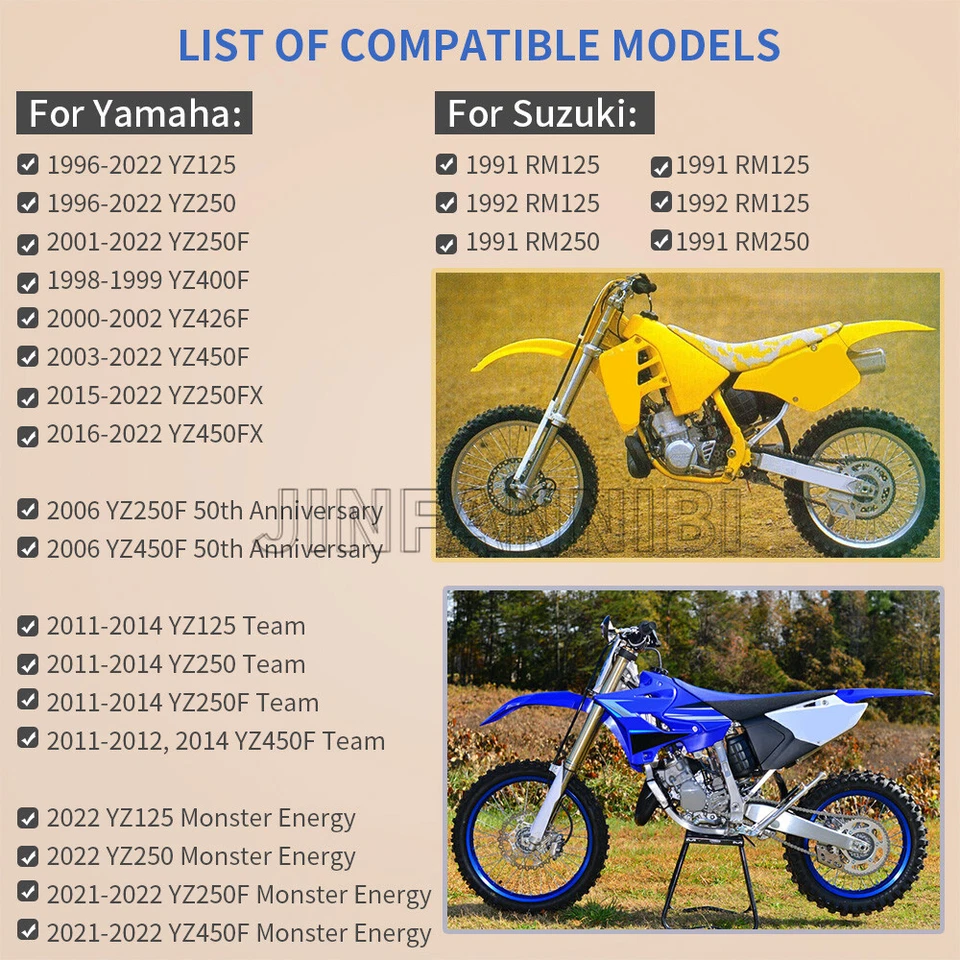 Steering Stem Bearing Seal Covers Kit for Suzuki RM125 RM250 RMX250 1991-1992 - Image 2 of 4