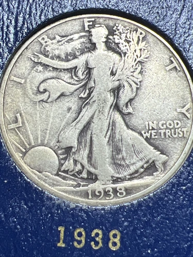 1938 P WALKING LIBERTY HALF DOLLAR SILVER COIN F - VF