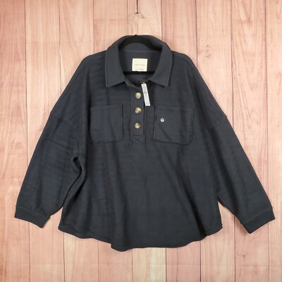 American Eagle Henley Shacket Sz L OVERSIZED Baggy Pullover NEW NWT