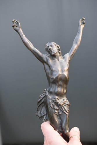 ⭐Large Antique 18th C Bronze Corpus of Christ –Heavy 1306 g – Religious Crucifix - Picture 13 of 13