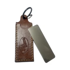 Sharpening - 2 Sided Diamond Plate with Leather sheath From Ragweed Forge #6 - B