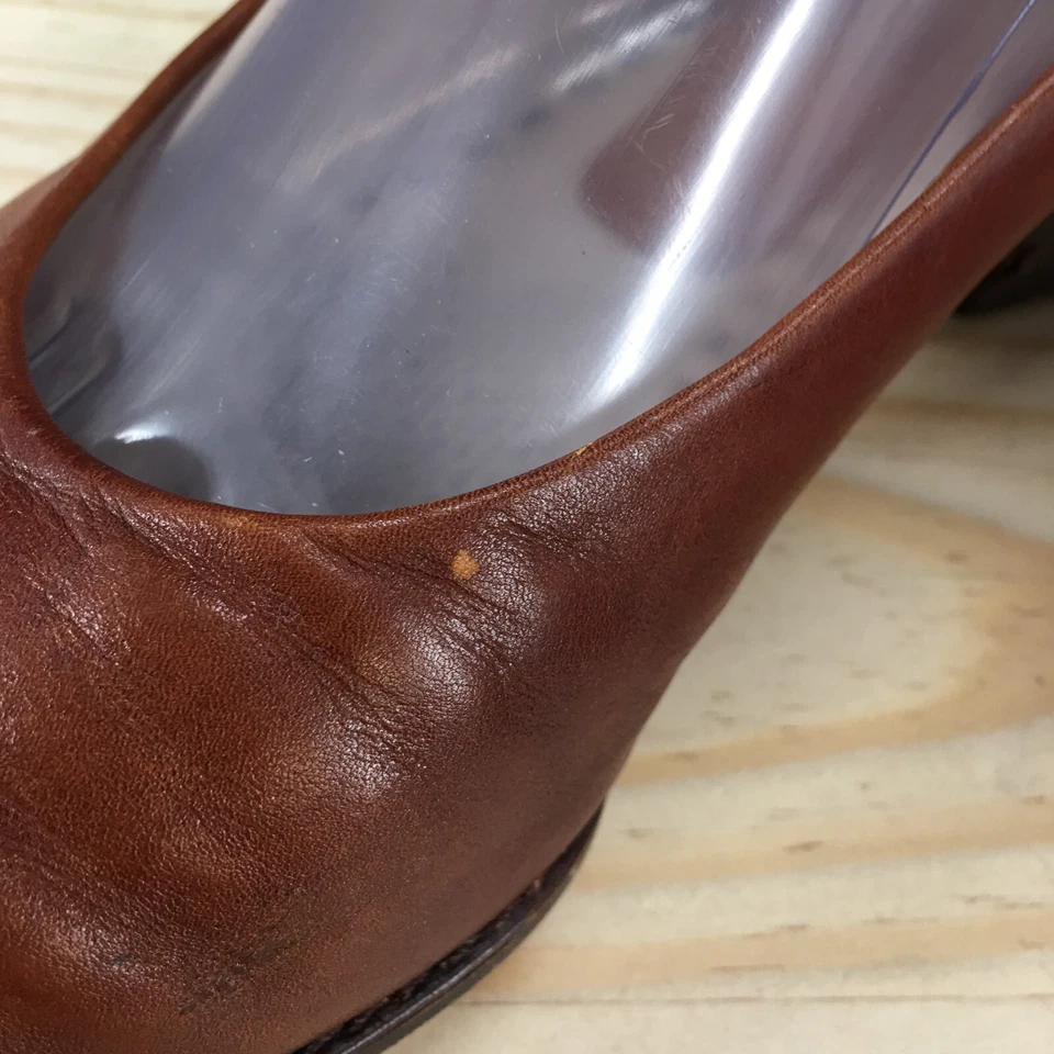 Rangoni Firenze Shoes Womens 8 B Pumps Brown Leather Slip On Casual Block Heels - Image 4 of 4