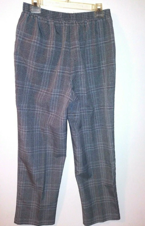 Pantalones de mujer gris a cuadros talla 12A cintura elástica Haband príncipe de gales usados en excelente estado Foto 4 de 4