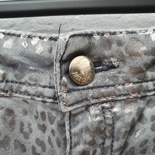 Roberto Just Cavalli Luxury Skinny Leg Jeans Grey Animal Leopard Print Womens 27 - 第 3/13 張圖片