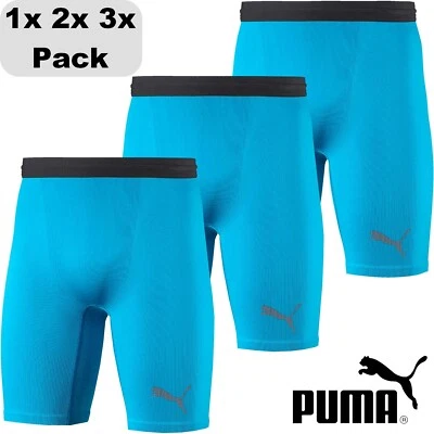 1/2/3er Pack PUMA Short Tight Herren Sport Unterhose Boxershort Kompression blau