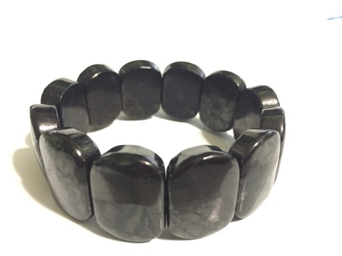 Shungite Bracelet Elite Shungite Oval Bracelet Stretchy Noble Protect Reiki Heal - Picture 4 of 7