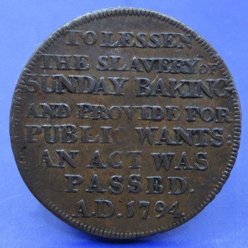1795 BAKERS HALFPENNY CONDER TOKEN / SNIFF'S ANCIENT COINS - Picture 2 of 3