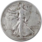 1946 Liberty Walking Half Dollar F Fine 90% Silver 50c US Coin Collectible