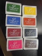 8 Color Washable Craft Ink Pads Stamp Set for Kids Rubber Stamps DIY NEW