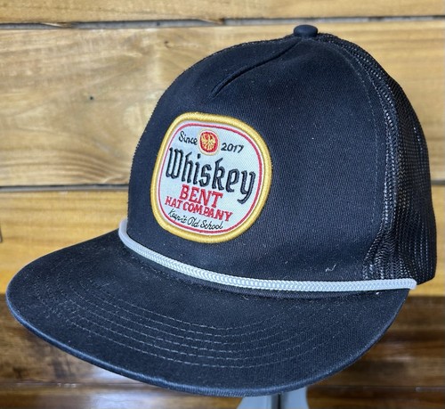 Whiskey Bent Hat Company Adult Black Snapback Trucker Cap