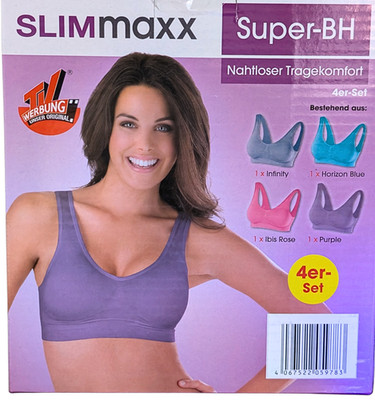 Slimmaxx Super-BH Nahtloser Tragekomfort - Gr. XL - 4er Set - ohne Bügel, Sport