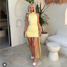 House of CB 'Marla' Lemon Halter Mini Dress NWOT size XS