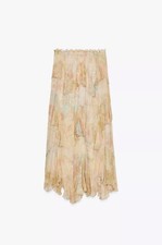 Zara ZW Collection 3694/011/023 gonna stampata a volant fiori taglia S - NEW