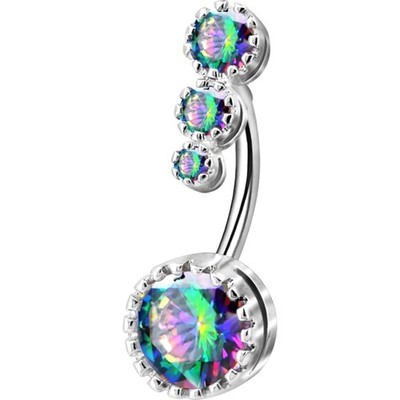 Nabelpiercing Edelstahl Bauchring Bauchnabelring CZ Schmuck Belly Bar