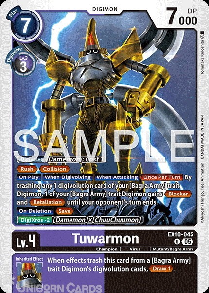 EX10-045 Tuwarmon : Uncommon Digimon Card : EX10: Sinister Order