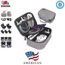 Travel Electronics Organizer Small Carrying Case for Cables Phone Chargers US...