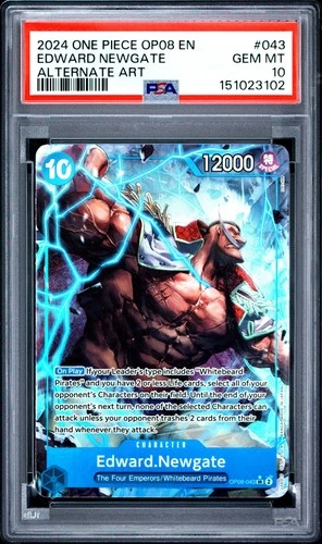 2024 ONE PIECE OP08-TWO LEGENDS ALTERNATE ART #043 EDWARD NEWGATE PSA 10