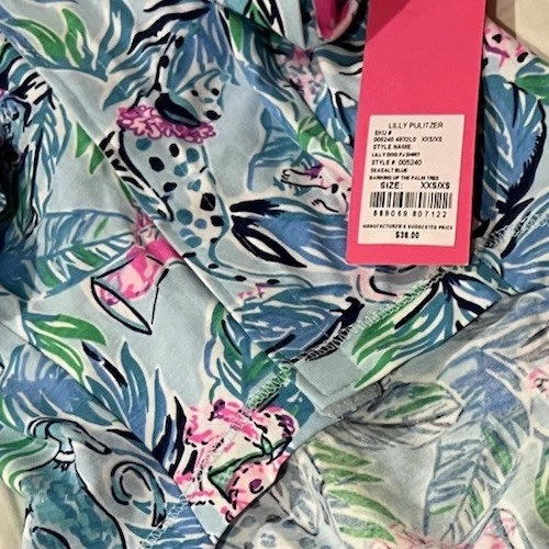 Lilly Pulitzer NWT Dog Shirt Size xxs/xs Barking Up The Palm Tree - Image 2 of 3