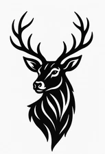 medium 10” stag head car bonnet side sticker van vinyl graphic decal wall art