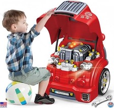 Interactive Truck Engine Toy - Lights, Sounds, Removable Parts for Kids 3-5