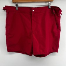 Lacoste Bulldog Setter Style Taylored Swim Shorts Size Large Red Mesh Lining Men