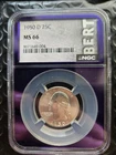 1950-D 25c Washington Quarter Dollar MS66 NGC BERT Label