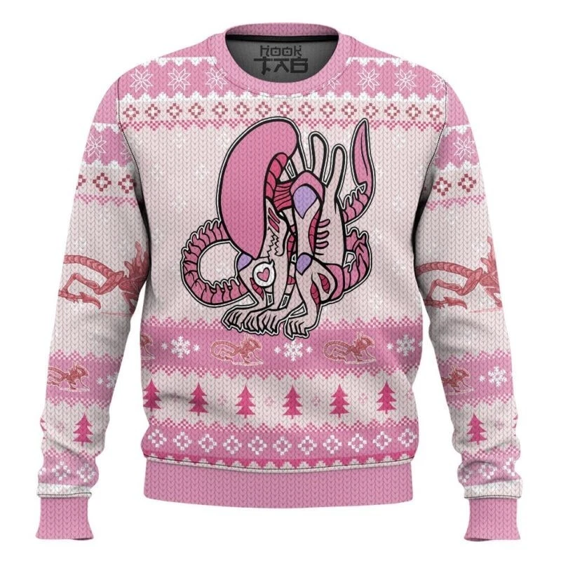 Pink Xenomorph Alien Ugly Christmas Sweater