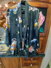 Citron  Silk Fabric  Kimono style Jacket   Long Sleeve Size M