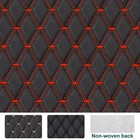 63" Quilted PU Leather Fabric Diamond Red Stitch Car Upholstery Material DIY