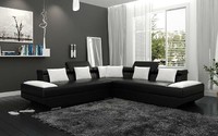 Wohnlandschaft Polster Ecke Eck Sofa Couch Garnitur Landschaft Leder Neu - 2719B