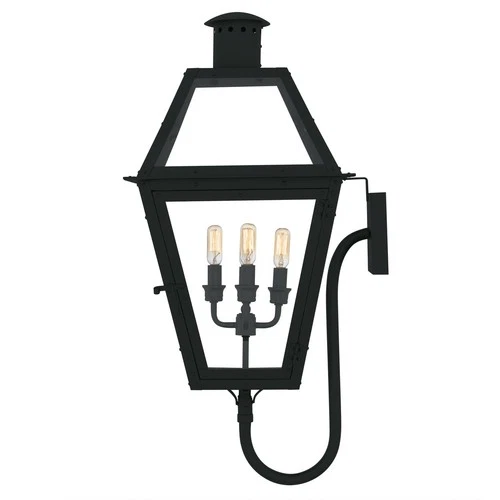 Earth Black Outdoor Wall Lantern from the Rue De Royal Collection - Picture 4 of 5
