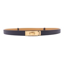HERMES GHW Kelly Belt Epsom Leather Gold Noir