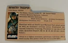 Vintage G.I. Joe File Card - Infantry Trooper, Code Name: Grunt