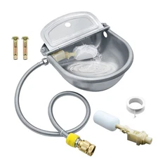 Automatic Animal Drinking Water Bowl, 304 Stainless Steel Waterer for Dog Hor...