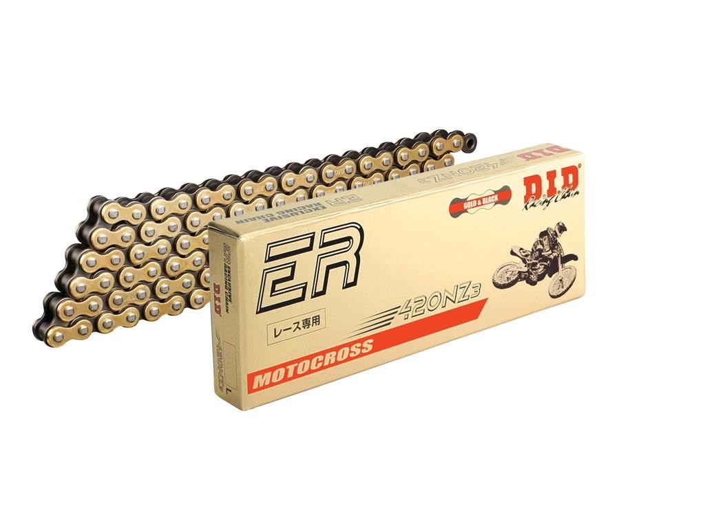 Did 420 NZ Racing Motorcycle Moped Chain G&B Open with Clip Lock Gold/Black 098