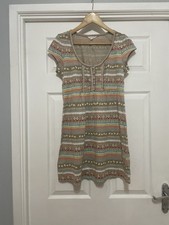 White Stuff Size 10 Cotton Dress Short Sleeve Mini/Tunic