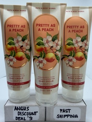 Bath & Body Works 3 PCS , PRETTY AS A PEACH ULTIMATE HYDRATION, BODY CREAM, 8OZ