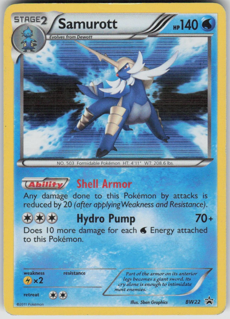 Pokemon Samurott Promo Black and White Promos BW22 HP