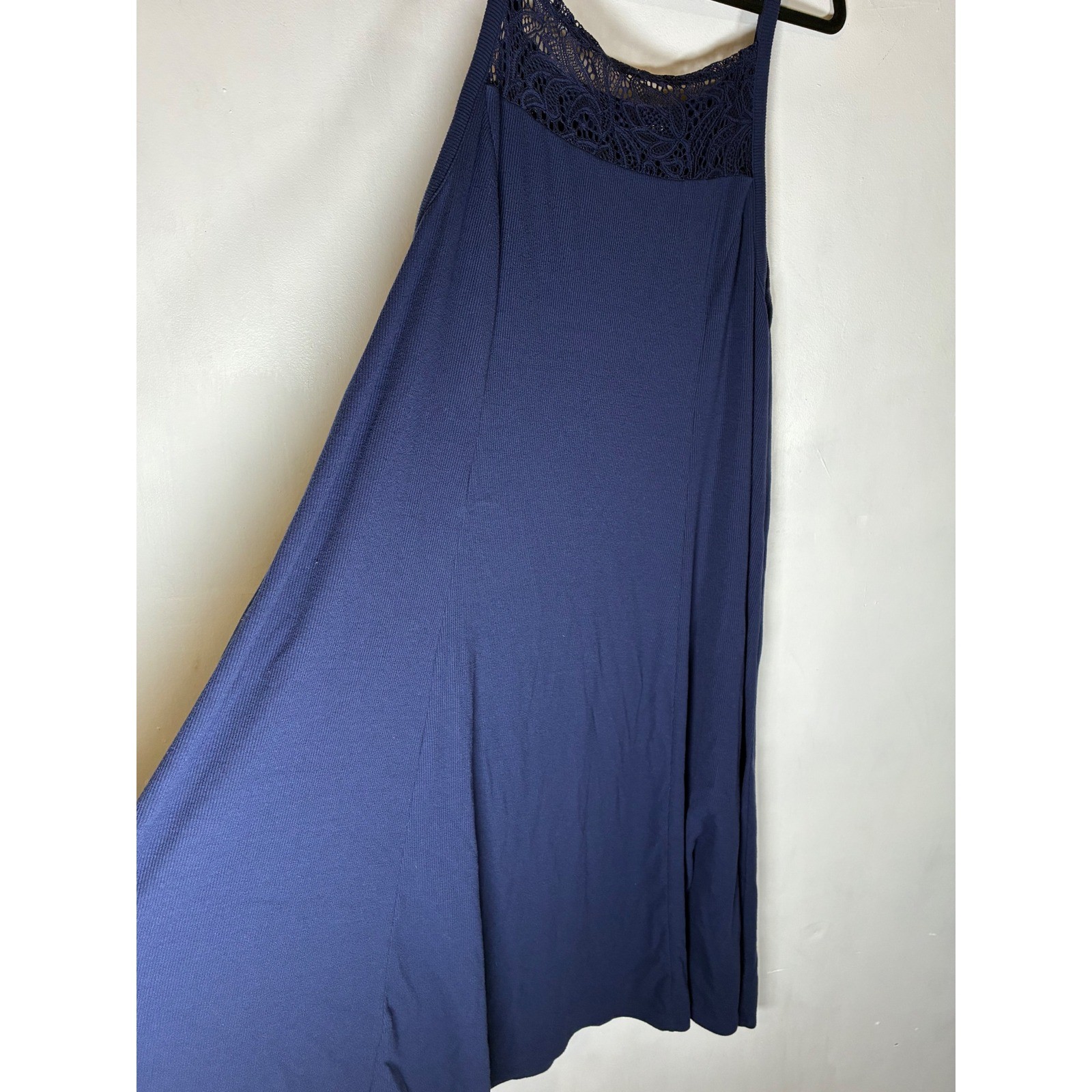 Torrid XL Size 1 Navy Blue Lace Ribbed Knit A Line Maxi Jumper Dress image 2