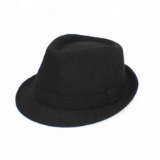 Black Fedora Hat for Men Womens Classic Manhattan Fedora Hat, Black
