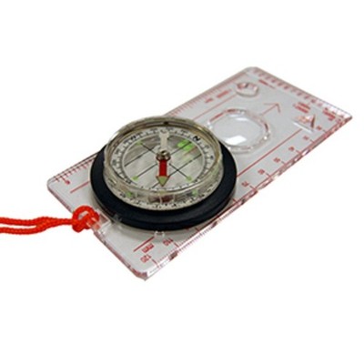 UST Deluxe Map Compass with Raised Base Plate and Swivel Bezel for Hiking, Ca...