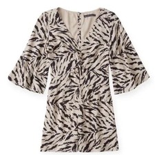 Abercrombie and Fitch zebra romper NWT Neutral Beige Black Small TALL S