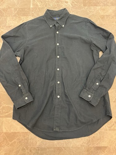 Polo Ralph Lauren einfarbig schwarz Herren L Button Down Hemd schwarz Pony gebraucht, in einwandfreiem Zustand