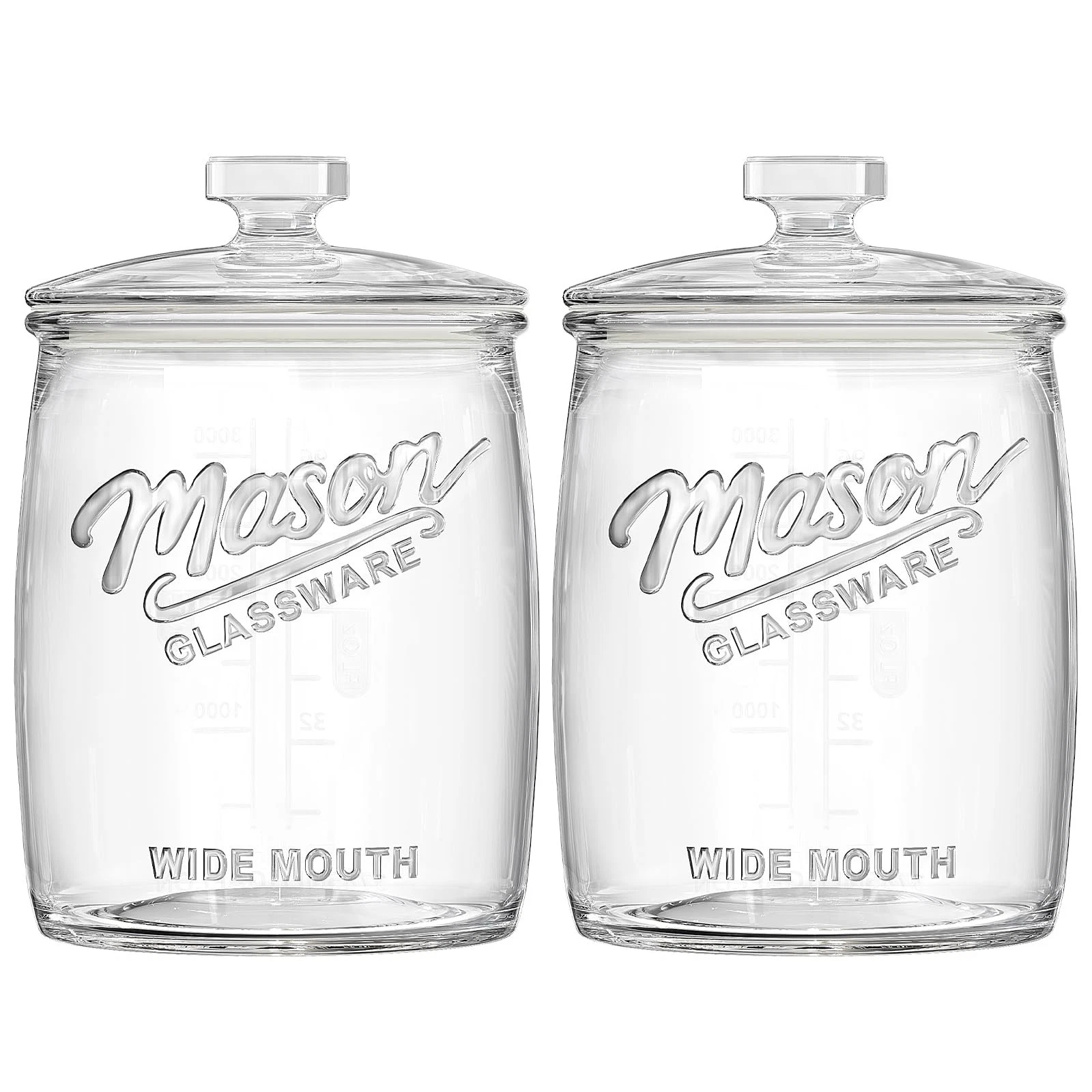 Dwbligt 2 Pack Cookie Jar, 1 Gallon Glass Jar with Airtight Lids Large, Clear