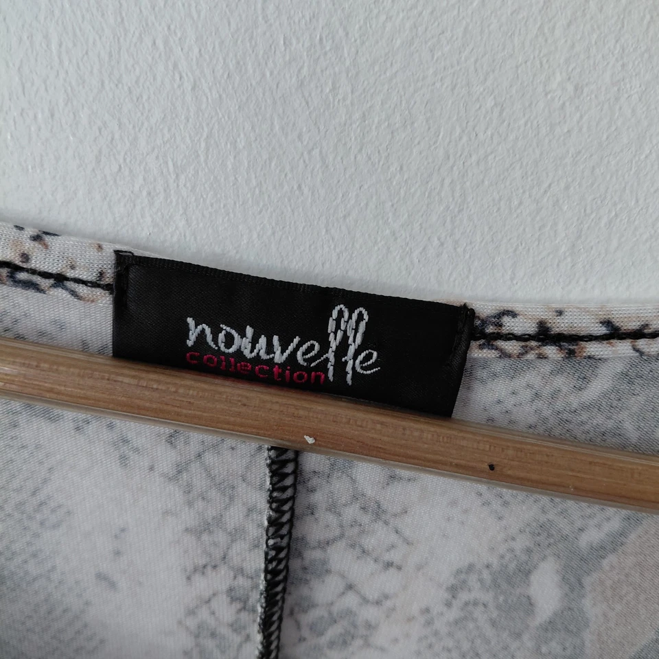 NOUVELLE Jersey Top Size 14-UK Brown Cream Snake Print Stretchy Tunic  - Image 4 of 4