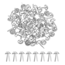 120Pcs Brads Paper Fasteners, 10x16 mm Metal Round Head Split Pins, Silver Tone